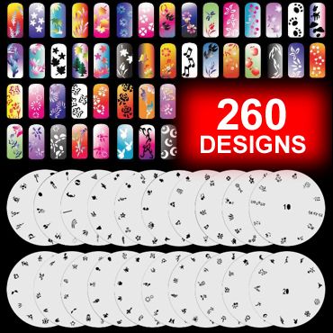 NEW 20 AIRBRUSH NAIL STENCIL PAINT NAIL STENCILS DESIGN  