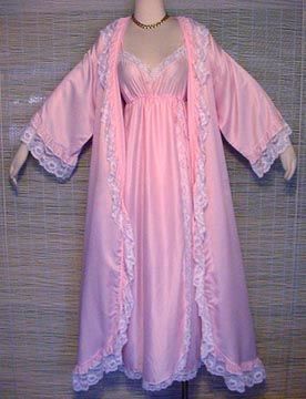 GIVENCHY INTIMITE PARIS Pink Nightgown Peignoir Set  M  