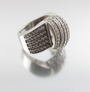 DESIGNER Sterling Silver Cubic Zirconium Band Ring  