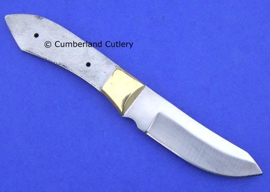 Knife Making Blade Blank with Brass Finger Guard  