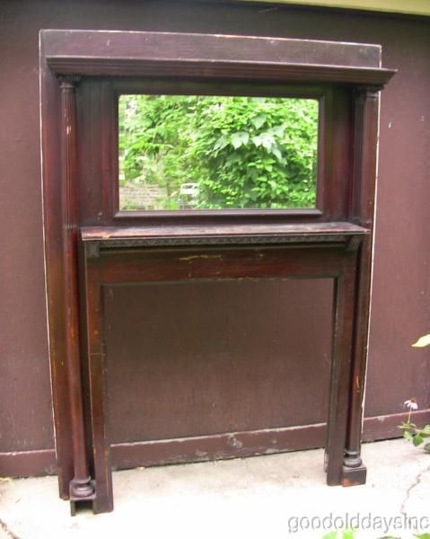 1890s Victorian Quarter Sawn Oak Fireplace Mantel  