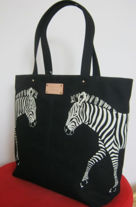 Kate Spade Zebra Bon Shopper Tote Bag Black White NWT  