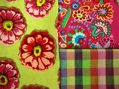 Kaffe Fassett~ZINNIA MAGENTA~Pink Brown GP31 Fabric/Yd.  