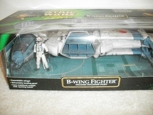 Star Wars POTJ B WING FIGHTER Vehicle with SULLUSTAN PILOT Figure MIB 