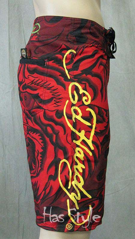 Ed Hardy Migraine exploding skull Board Shorts Surf  