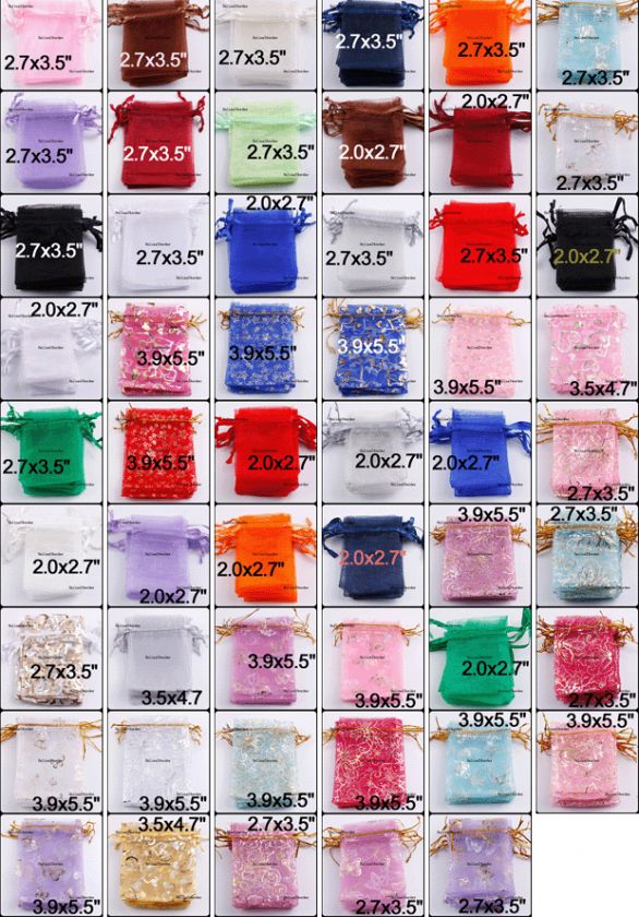 50 Organza Jewelry Gift Bag Pouches 2.0x2.7 B115  