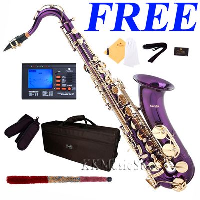 NEW PRO LEVEL PURPLE TENOR SAXOPHONE+TUNER+10 REED  