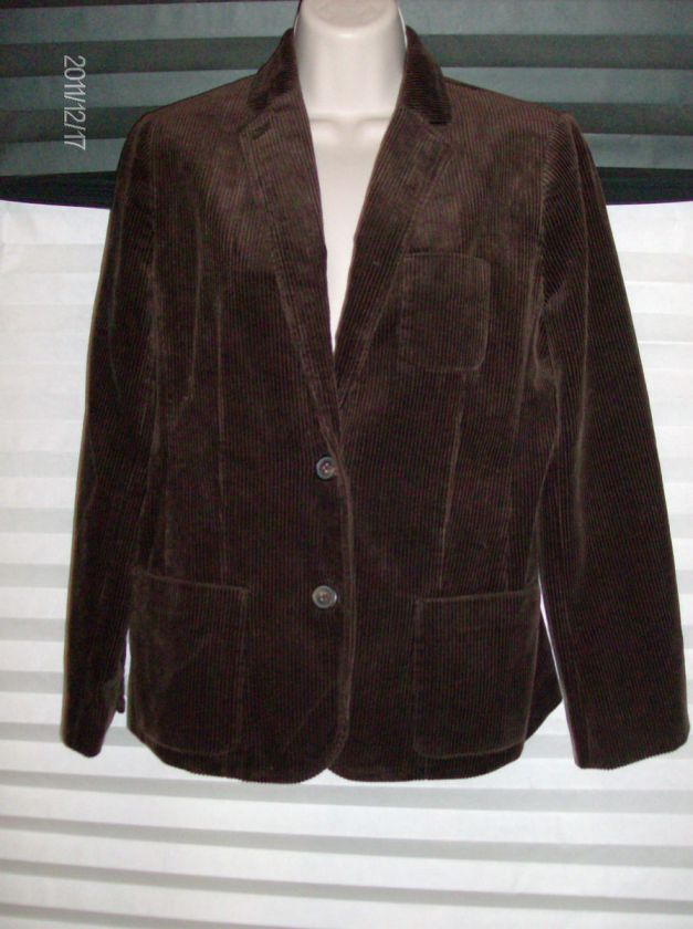   BLAZER BROWN CORDUROY BY JONES NEW YORK SIGNATURE PETITE SIZE 10 P