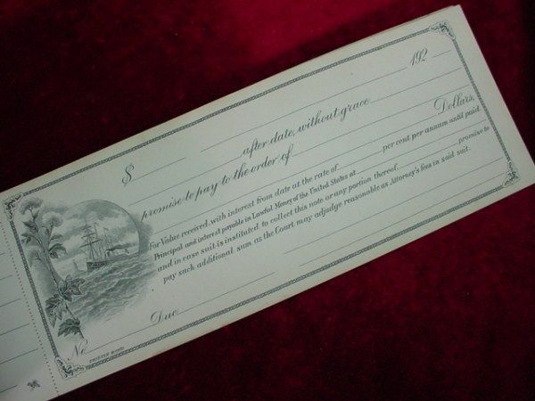 Vintage 1920s PROMISORY NOTE CHECK BOOK Loan Documents IOU FORMS 