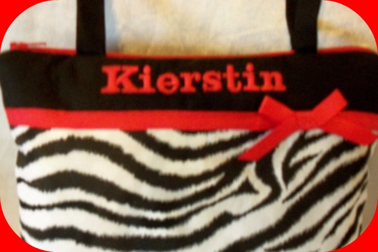 Designs by Keri Zebra Girls Tiny Tot Tote bag purse  