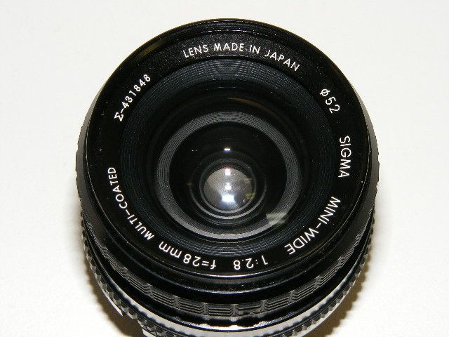 Sigma Mini Wide Camera Lens f=28mm 12.8 for Minolta 700 Macro Multi 