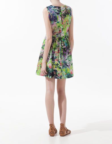Zara PRINTED DRESS Olivia Palermo 97% COTTON Sz. XS, S, M, L, XL NEW 