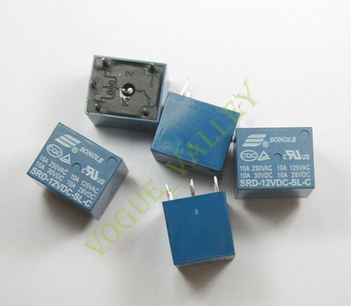 12V SPDT Relay, 250V AC/30V DC, 10 Amp. 10A, x 5 PCS  