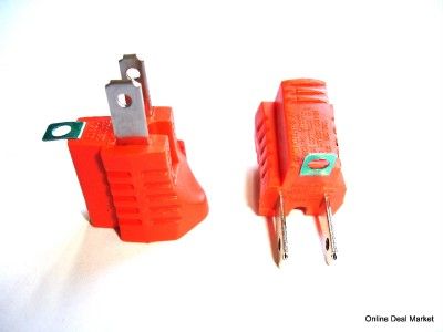 2pc Grounding Adaptor Converter 3 to 2 Prong 125V 1875W  