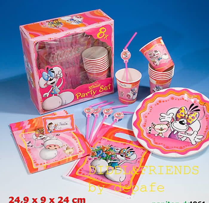 DIDDL diddlina Party Set Compleanno Festa 49 pezzi NEW  