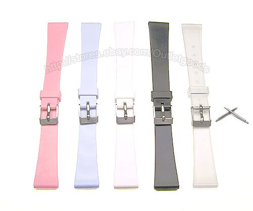 12mm 14mm Ladies Smooth Rubber Watch Band Strap  