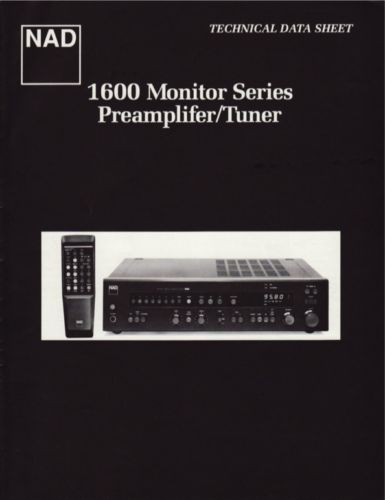 NAD 1600 Monitor Series Preamp Tuner Brochure  