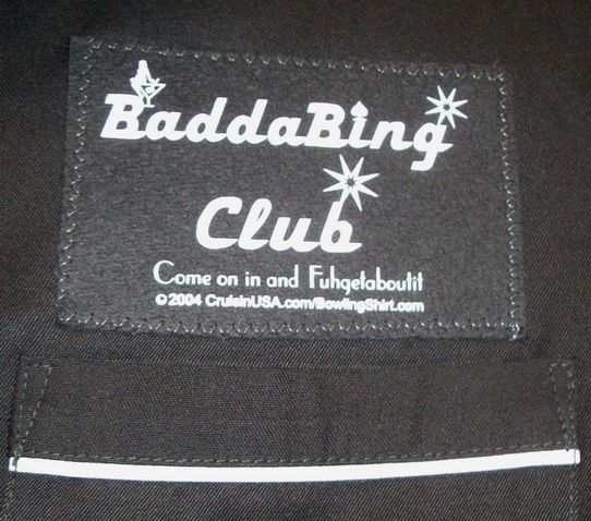 SOPRANOS FRONT LOGO BADDA BING CLUB Black/White CLASSIC Retro Bowling 