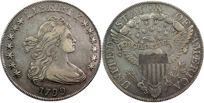 1799 $1 PCGS VF35 Nice Original Attractive Bust Dollar  