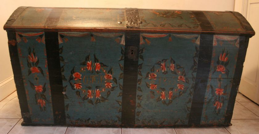 Exceptional Swedish Wedding Trunk,1843  