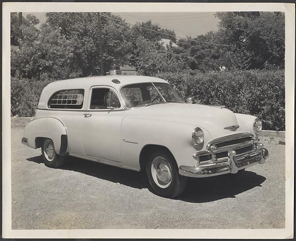 Vintage Car Photo 1950 Chevrolet Wagon Ambulance Chevy Ambulette 