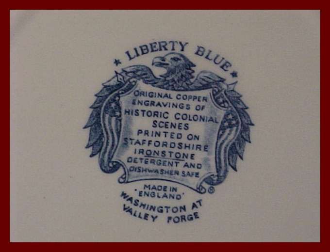 LUNCHEON PLATES LIBERTY BLUE WASHINGTON AT LIBERTY FORGE w box 