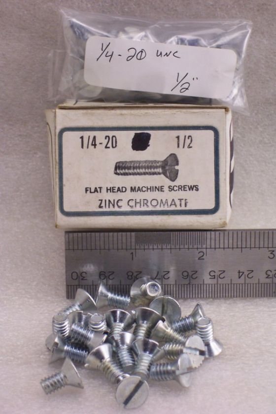 20x1/2 UNC Flat Head Slotted Machine Screws 20pcs 1/4   20 x 1/2 