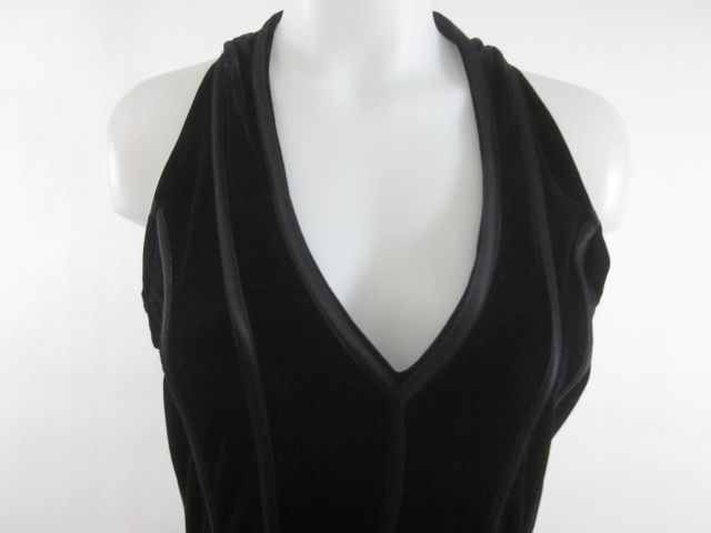 NWT DESIGNER Black Sleeveless V Neck Gown Dress Sz 12  