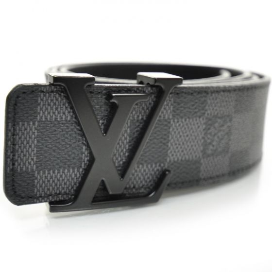 LOUIS VUITTON Damier Graphite LV Initials Belt 95 38  