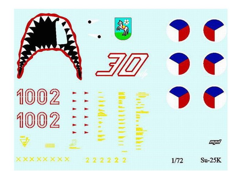 SU 25K Shark Mouth 1/72 MPD decals  