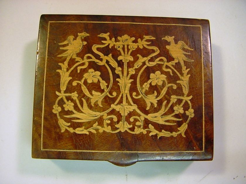 GORGEOUS 1920s Italian SORRENTO WARE Burl Veneer Briarwood Cigar Box 