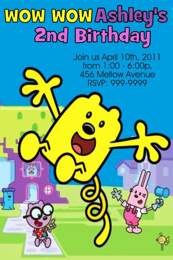 Wow Wow Wubbzy Birthday Invitations Set of 15 w/ envelopes  