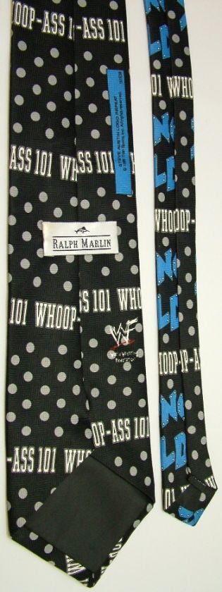 RALPH MARLIN STONE COLD STEVE AUSTIN WRESTLING WWF BLACK BLUE NECK TIE 