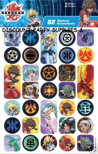 Bakugan 55+ Stickers 2 SIDES  NEW  