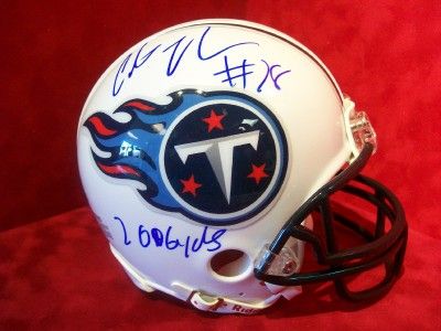 CHRIS JOHNSON Signed TITANS Mini Helmet COA Proof  