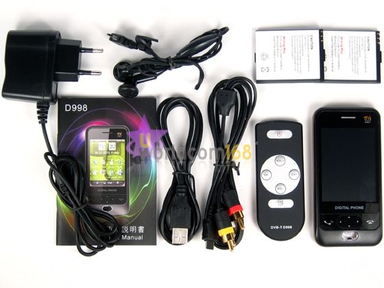 Mobile Digital TV cell phone D998 Dual Sim Unlocked  MP4 FM Java 