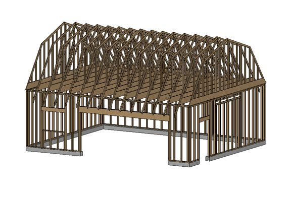 24 x 30 GARAGE SHOP PLANS MATERIALS LIST & BLUEPRINTS  