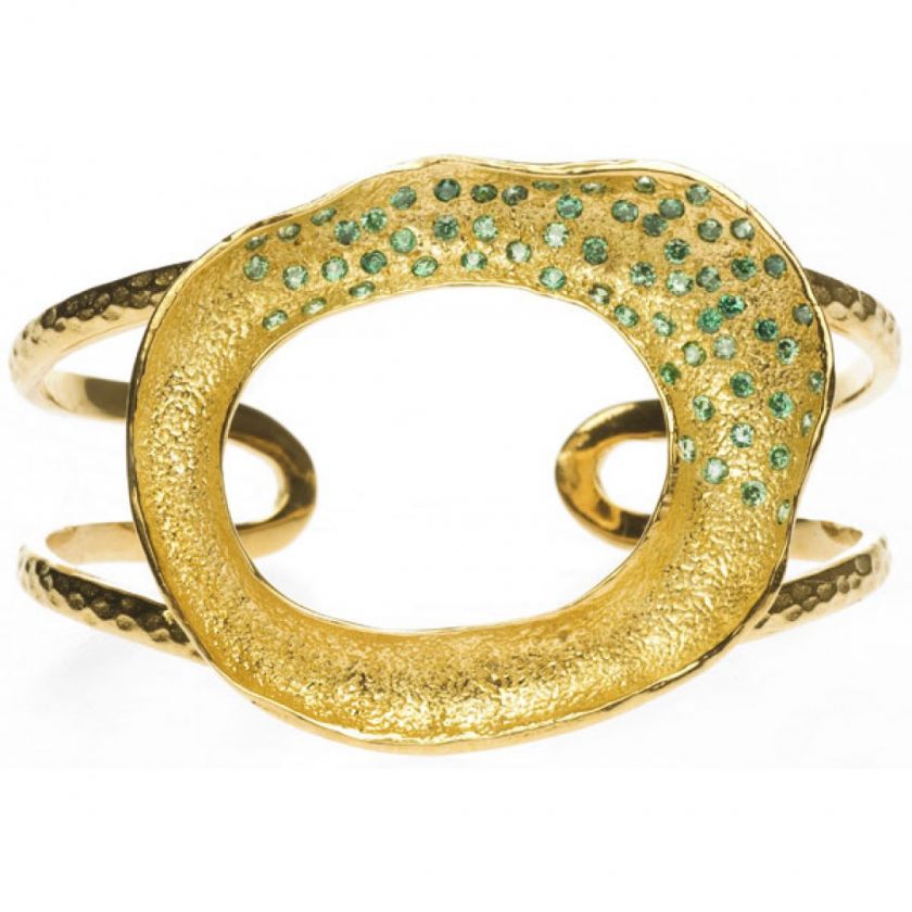 MELINDA MARIA FULL MOON + STAR CUFF EMERALD  