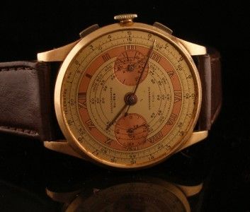 Fine Vintage 18K Chronographe Suisse Chronograph Watch  