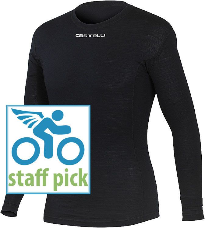 CASTELLI Merino Wool BASELAYER Long Sleeve BLACK Medium  