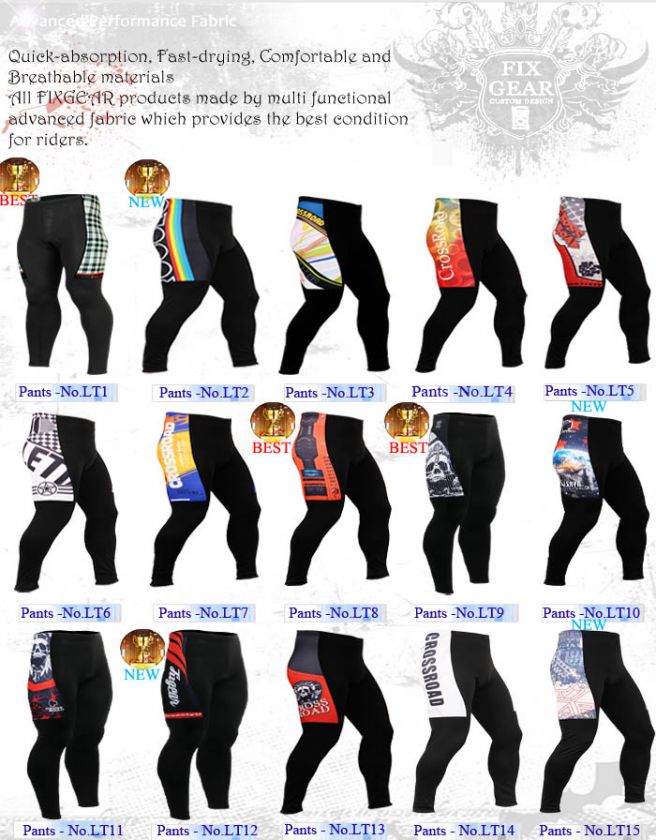   cycling jersey top gear tights bike shirts 12mm gel pad pants S~3XL