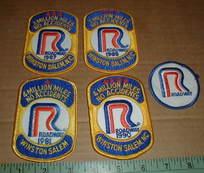 Roadway Trucking Winston Salem NC Safe Driving Patch Lot 1981 1987 