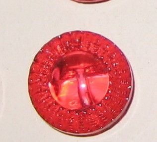 VTG 1/2 Ruby Red Crystal Glass Buttons~Pre WWII  