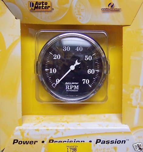 Autometer Street Rod Old Tyme Black Tachometer #1798  