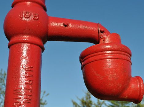 Rare Vintage Martin Metal MFG. Co. Wichita Kansas Cast Iron Hand Water 