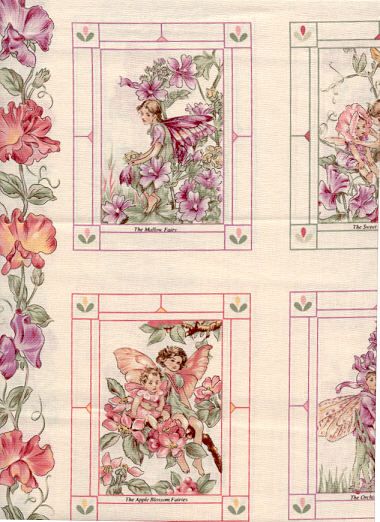 RARE Vintage Rose & Hubble FLOWER FAIRIES Fairy Fabric  