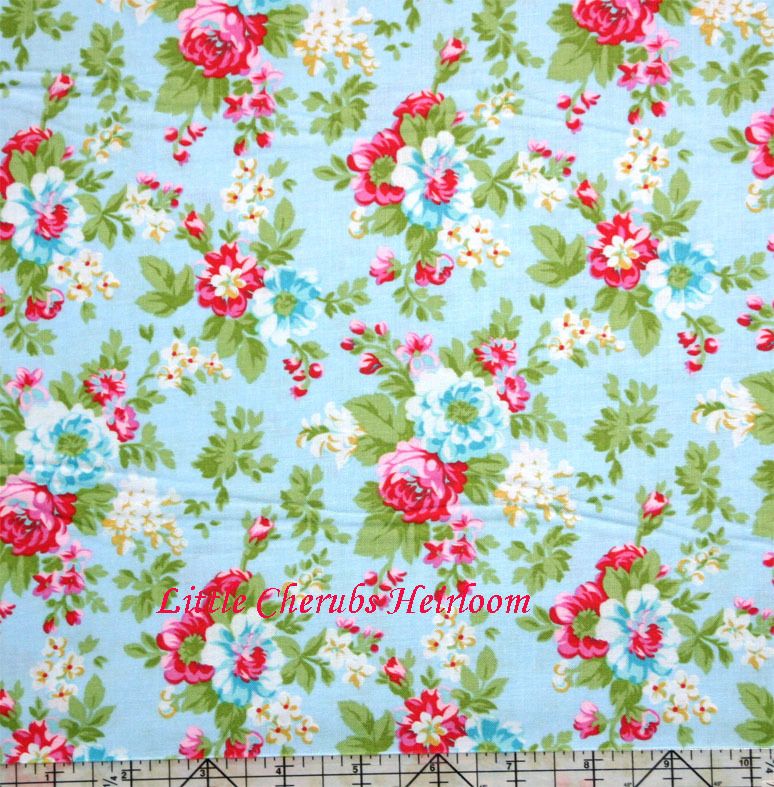 Free Spirit Tanya Whelan DELILAH Rose Delilah Blue Fabric by yard 