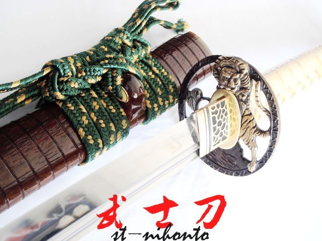 clay tempered battle reday katana black dragon tsuba  