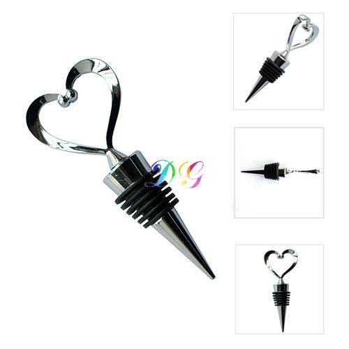 Elegant Red Wine Bottle Heart shaped Stopper Twist Caps  