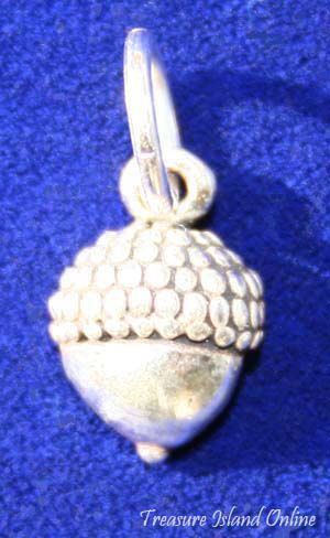 TINY ACORN OAK NUT .925 Sterling Silver Charm NEW  